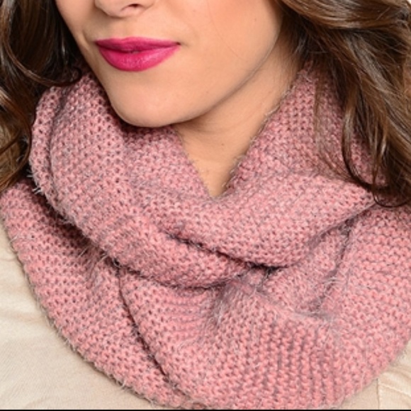 FUZZY KNIT INFINITY SCARF - Picture 1 of 3